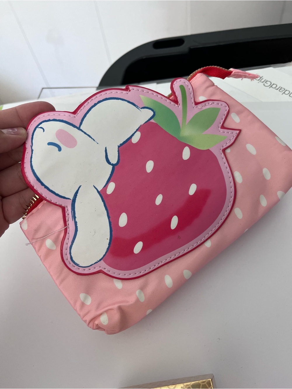 Kids Pink Strawberry Pouch Accessory